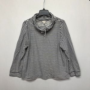 Talbots Women Pullover Cowl Neck Sweater Top Size Extra Large Striped M097 -16